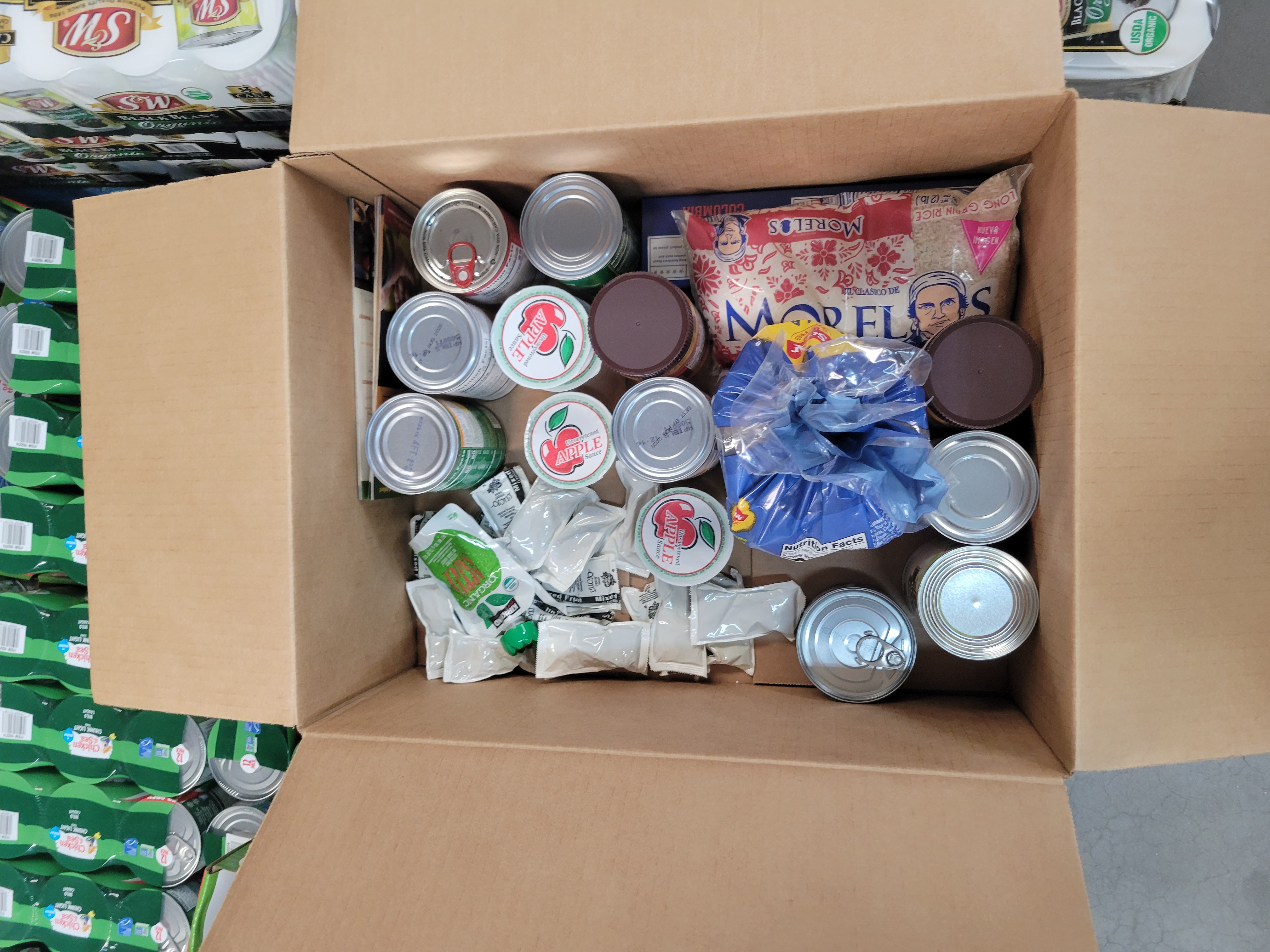 Food filled cardboard box